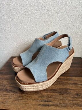 Corky's Freddie Denim Espadrille Wedge Sandals